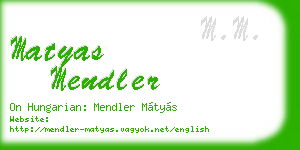 matyas mendler business card